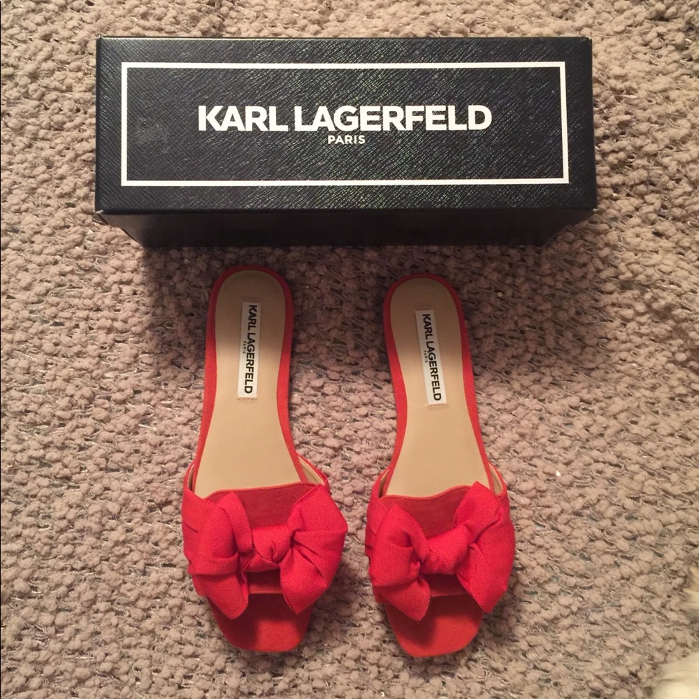 Karl Lagerfeld Rosie Red Sandals NEW
